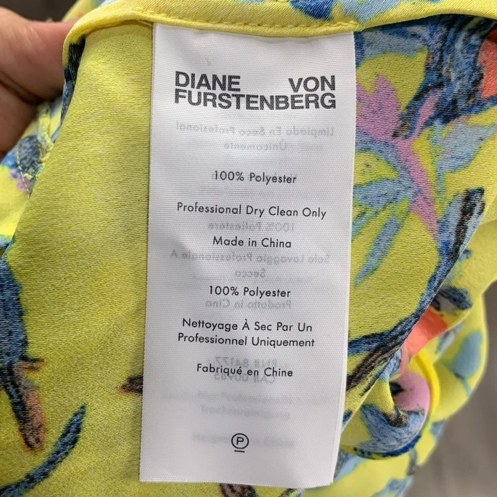 DIANE VON FURSTENBERG Tati Dress in Fauna Toile‎ Early Light Size 6
